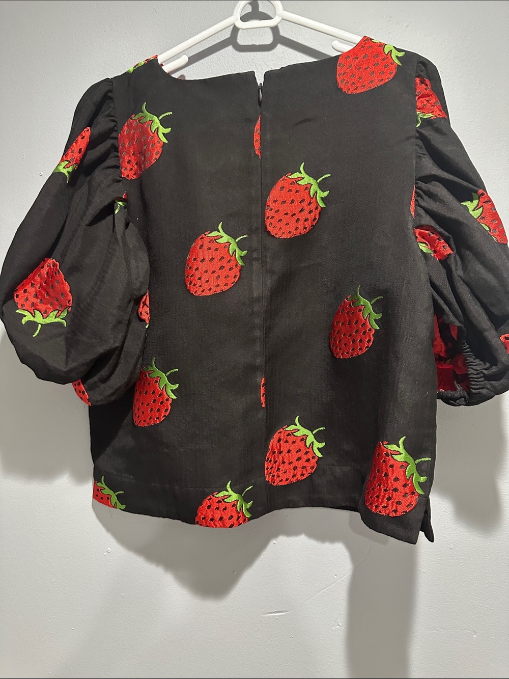 Maeve Black Blouse with Red Strawberry Print - Picture 8 of 9